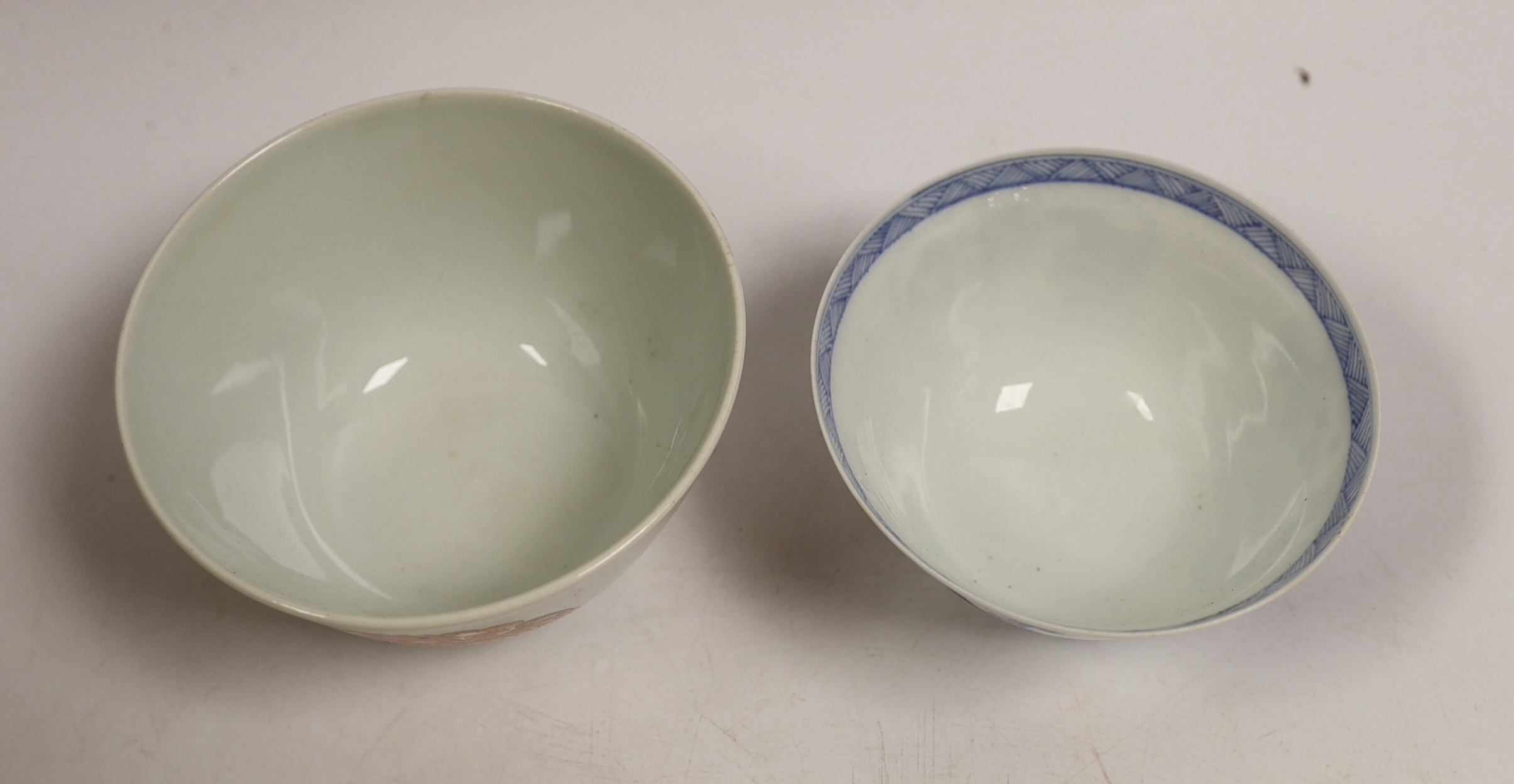 Two Chinese teabowls, covers and stands